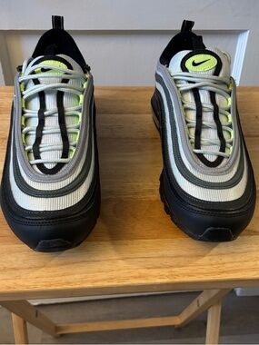 Nike Air Max 97 Sneakers - Black, Silver, Neon Yellow Size 10 Great Condition